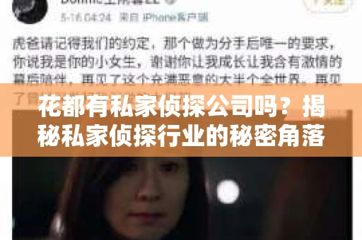 花都有私家侦探公司吗？揭秘私家侦探行业的秘密角落