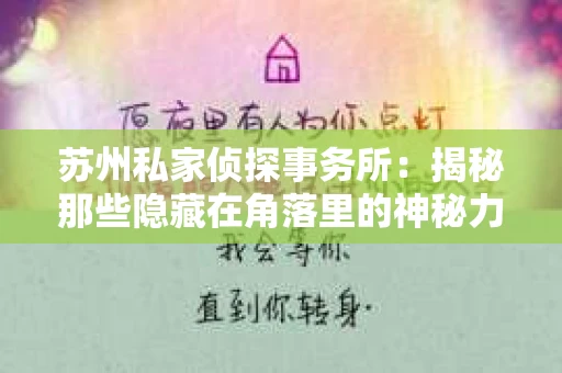苏州私家侦探事务所：揭秘那些隐藏在角落里的神秘力量