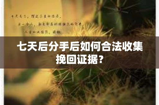七天后分手后如何合法收集挽回证据？